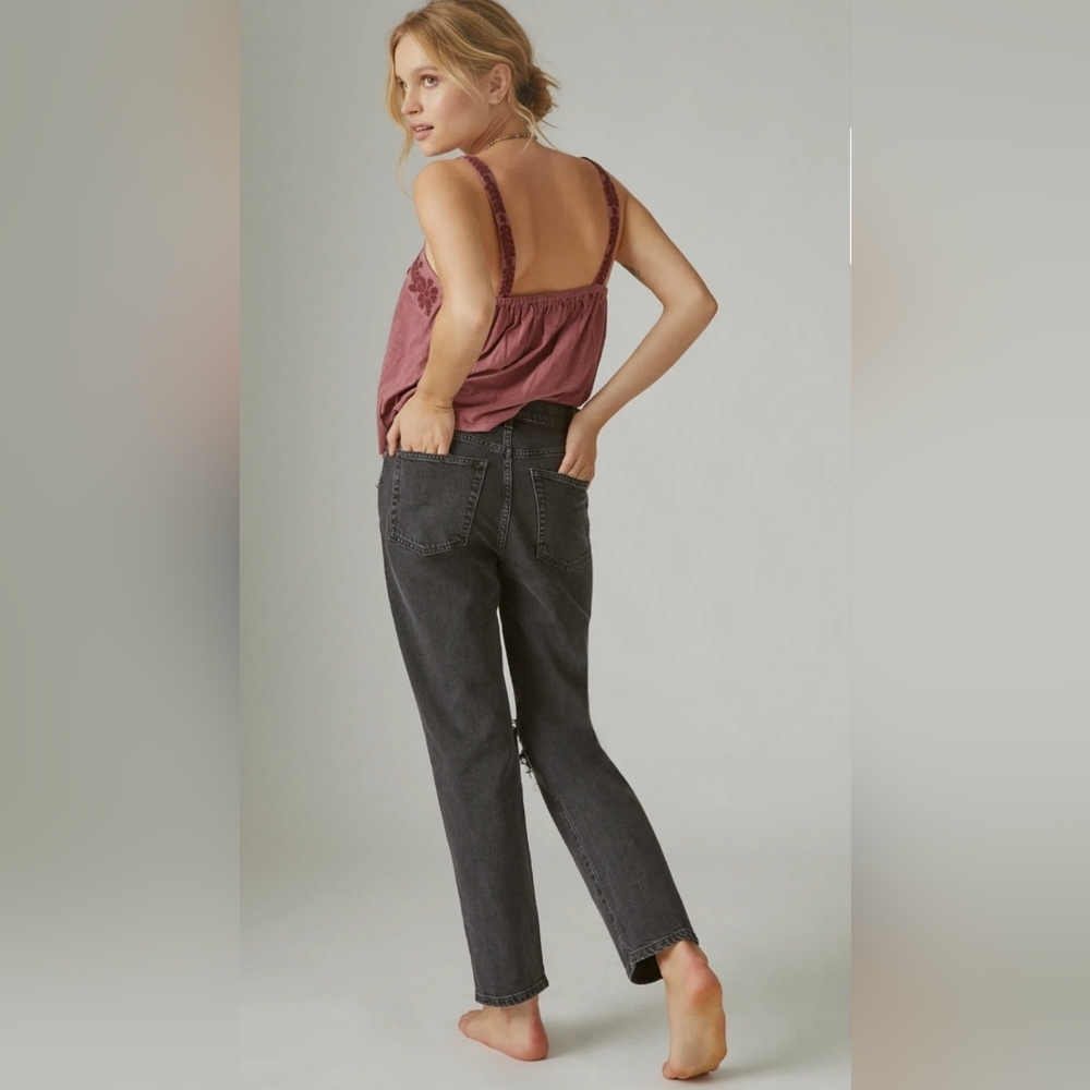 ❤️ NWT! LUCKY BRAND 90'S LOOSE HIGH RISE STRAIGHT LEG DISTRESSED JEANS, 0 (25) - Picture 2 of 13